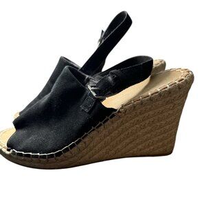 Toms Black Suede Leather Espadrille - EUC - Worn Once - Size 9